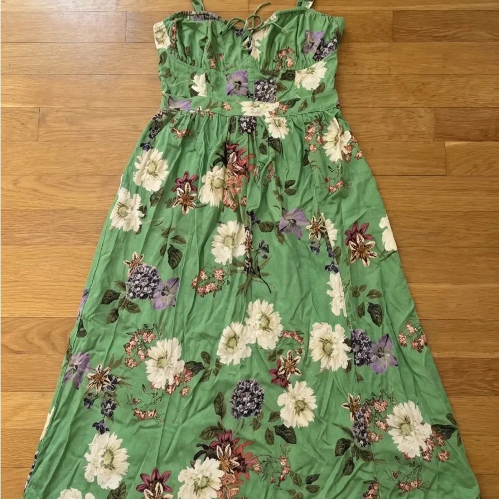 FashionLuisa Floral Twill Midi Dress